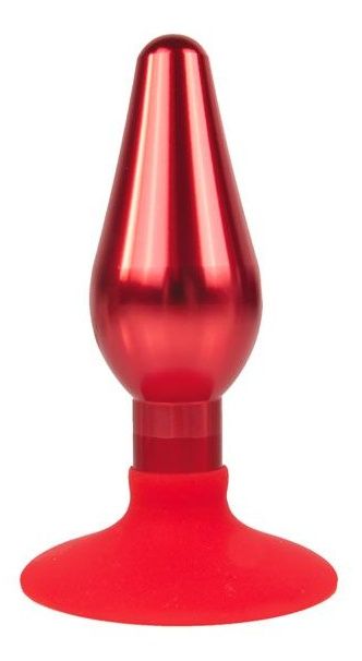 Красная конусовидная анальная пробка - 10 см. - Bior toys