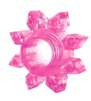 Розовое эрекционное кольцо Cockring star - Erowoman-Eroman - в Краснодаре купить с доставкой