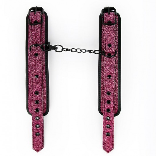 Розово-черные наручники с регулируемыми застежками - Erokay - купить с доставкой в Краснодаре
