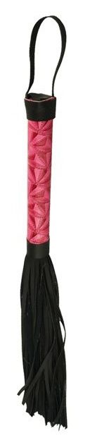 Аккуратная плетка с розовой рукоятью Passionate Flogger - 39 см. - Erokay - купить с доставкой в Краснодаре