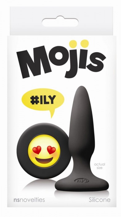 Черная силиконовая пробка Emoji Face ILY - 8,6 см. - NS Novelties - купить с доставкой в Краснодаре