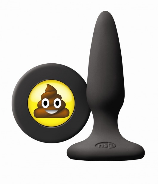 Черная силиконовая пробка Emoji SHT - 8,6 см. - NS Novelties - купить с доставкой в Краснодаре