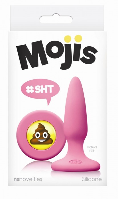 Розовая силиконовая пробка Emoji SHT - 8,6 см. - NS Novelties - купить с доставкой в Краснодаре