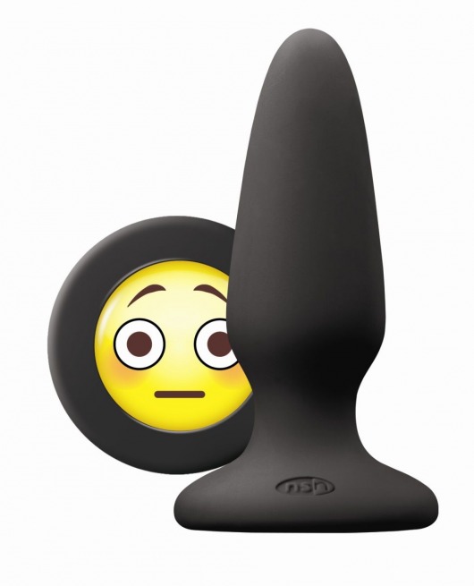 Черная силиконовая пробка среднего размера Emoji OMG - 10,2 см. - NS Novelties - купить с доставкой в Краснодаре