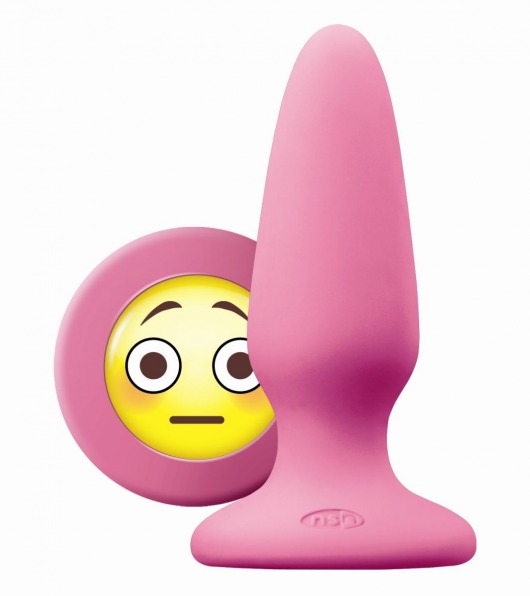 Розовая силиконовая пробка среднего размера Emoji OMG - 10,2 см. - NS Novelties - купить с доставкой в Краснодаре