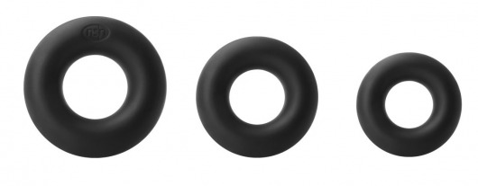 Набор черных колец из мягкого силикона Super Soft Power Rings - NS Novelties - в Краснодаре купить с доставкой