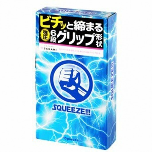 Презервативы Sagami Squeeze волнистой формы - 10 шт. - Sagami - купить с доставкой в Краснодаре