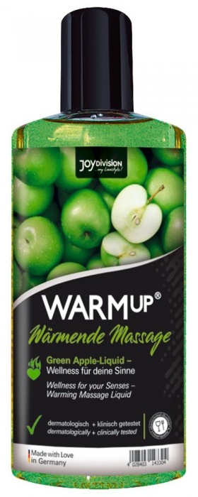 Массажное масло WARMup Green Apple с ароматом яблока - 150 мл. - Joy Division - купить с доставкой в Краснодаре