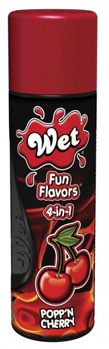 Разогревающий лубрикант Fun Flavors 4-in-1 Popp n Cherry с ароматом вишни - 121 мл. - Wet International Inc. - купить с доставкой в Краснодаре