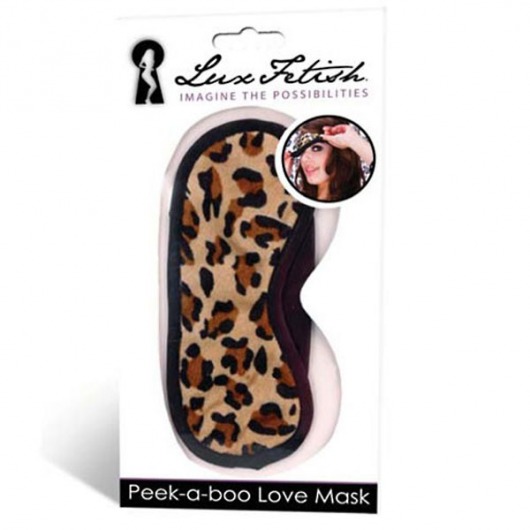 Леопардовая маска на глаза Peek-a-Boo - Lux Fetish - купить с доставкой в Краснодаре