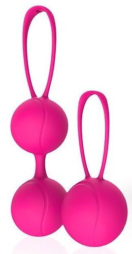 Набор из 2 розовых вагинальных шариков с петельками - Bior toys