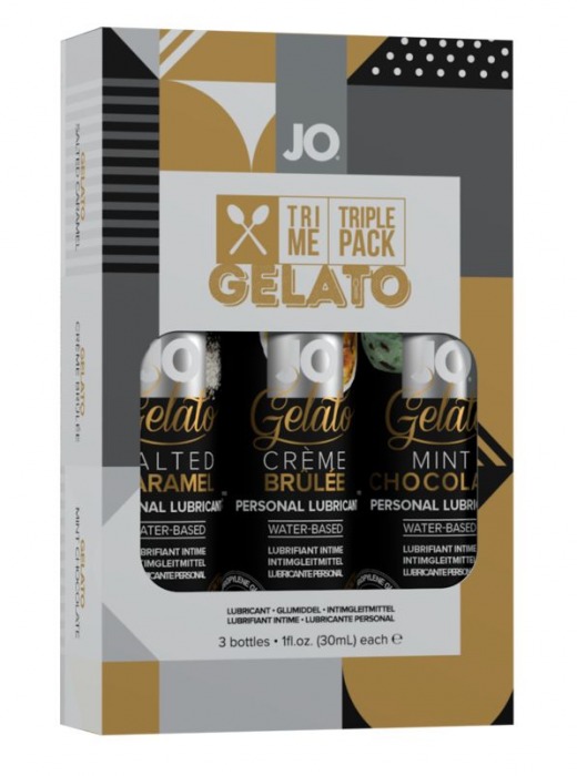 Подарочный набор вкусовых лубрикантов Tri-Me Triple Pack Gelato - System JO - купить с доставкой в Краснодаре