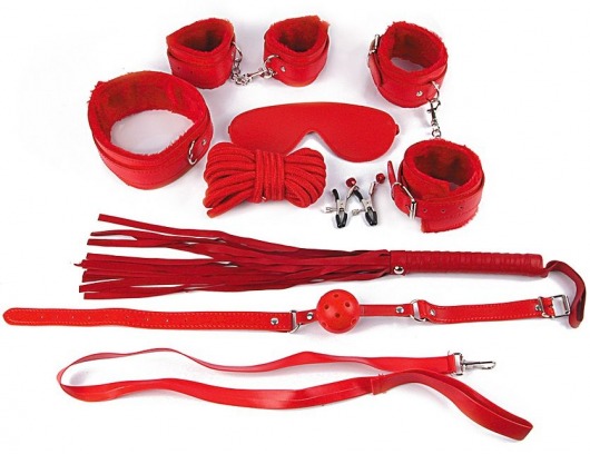 Пикантный красный набор БДСМ - Notabu - купить с доставкой в Краснодаре