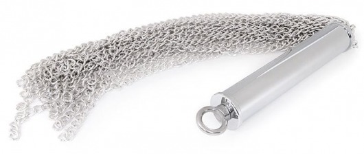 Серебристая металлическая плеть с рукоятью-втулкой - 56 см. - Bior toys - купить с доставкой в Краснодаре