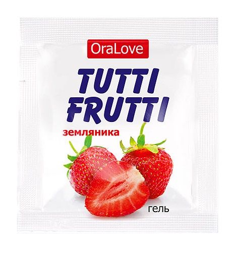 Пробник гель-смазки Tutti-frutti с земляничным вкусом - 4 гр. - Биоритм - купить с доставкой в Краснодаре