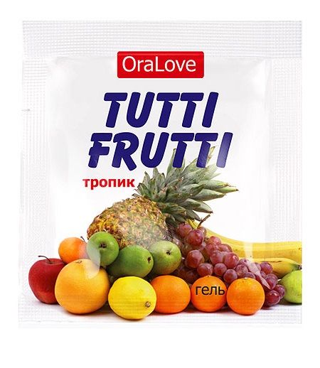Пробник гель-смазки Tutti-frutti со вкусом тропических фруктов - 4 гр. - Биоритм - купить с доставкой в Краснодаре