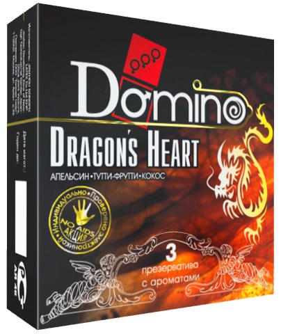 Ароматизированные презервативы Domino Dragon’s Heart  - 3 шт. - Domino - купить с доставкой в Краснодаре
