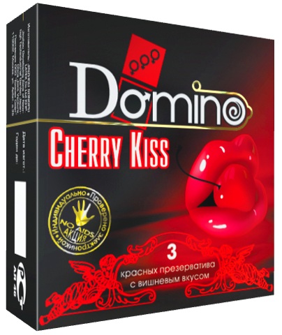 Презервативы Domino Cherry Kiss со вкусом вишни - 3 шт. - Domino - купить с доставкой в Краснодаре