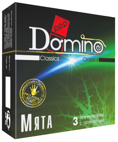 Ароматизированные презервативы Domino  Мята  - 3 шт. - Domino - купить с доставкой в Краснодаре