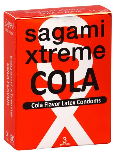 Ароматизированные презервативы Sagami Xtreme COLA - 3 шт. - Sagami - купить с доставкой в Краснодаре