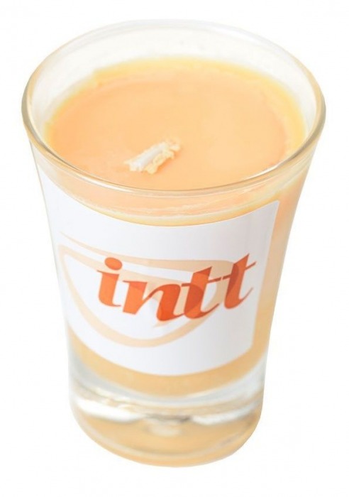 Массажная свеча для поцелуев Peach с ароматом персика - 30 гр. - INTT - купить с доставкой в Краснодаре