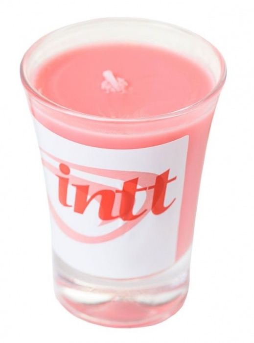 Массажная свеча для поцелуев Strawberry с ароматом клубники - 30 гр. - INTT - купить с доставкой в Краснодаре