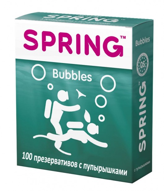 Презервативы SPRING BUBBLES с пупырышками - 100 шт. - SPRING - купить с доставкой в Краснодаре