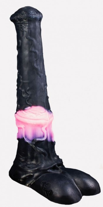 Черно-розовый фаллоимитатор  Мустанг large+  - 52 см. - Erasexa - купить с доставкой в Краснодаре