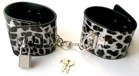 Леопардовые наручники на металлической сцепке с замком - Bior toys - купить с доставкой в Краснодаре