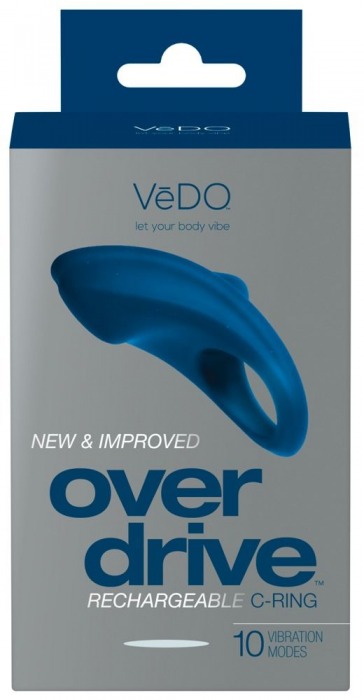 Синее перезаряжаемое эрекционное виброкольцо VeDO Over Drive - VeDO - в Краснодаре купить с доставкой