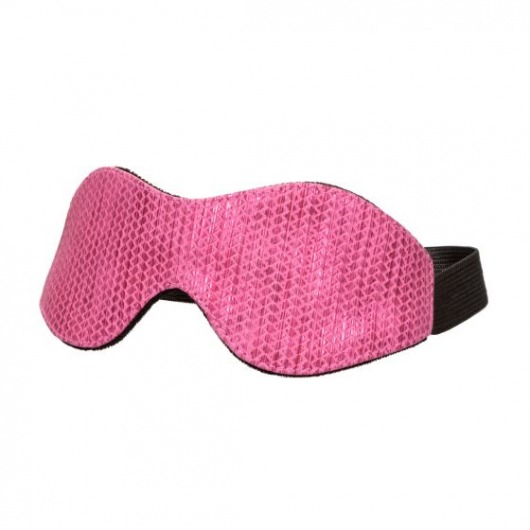 Розово-черная маска на резинке Tickle Me Pink Eye Mask - California Exotic Novelties - купить с доставкой в Краснодаре