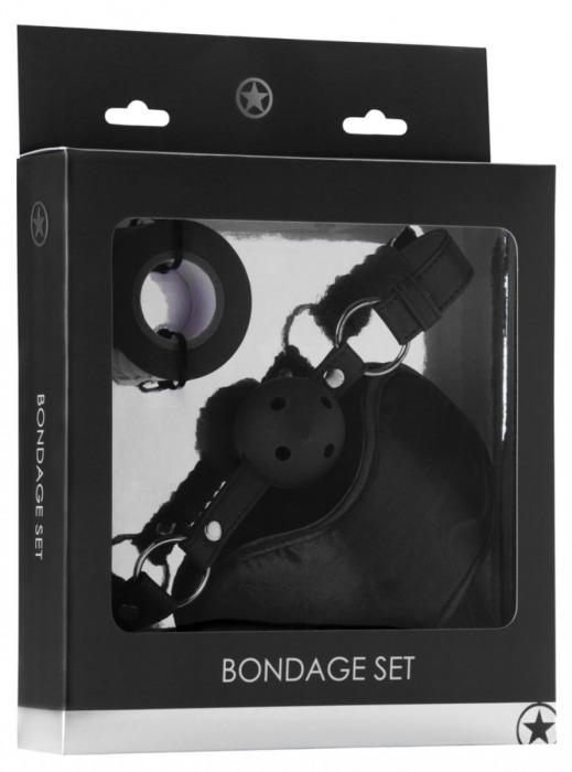 Оригинальный набор Bondage Set: маска, кляп-шарик и скотч - Shots Media BV - купить с доставкой в Краснодаре