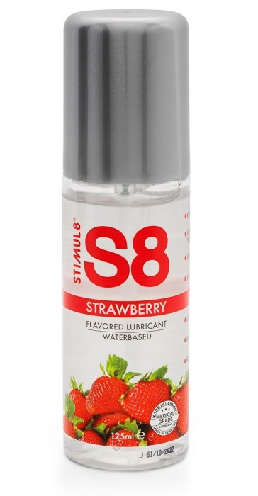 Смазка на водной основе S8 Flavored Lube со вкусом клубники - 125 мл. - Stimul8 - купить с доставкой в Краснодаре