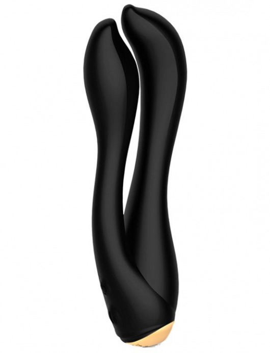 Черный анально-вагинальный вибратор Gofinger - 17,5 см. - Yuanse