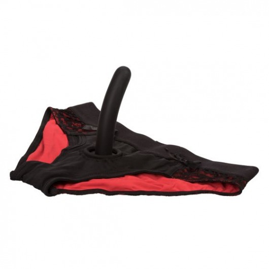 Красно-черные страпон-трусики Pegging Panty Set - размер L-XL - California Exotic Novelties - купить с доставкой в Краснодаре