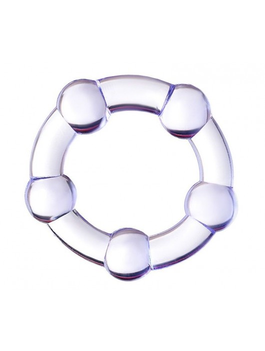 Фиолетовое эрекционное кольцо на пенис с бусинами - Штучки-дрючки - в Краснодаре купить с доставкой