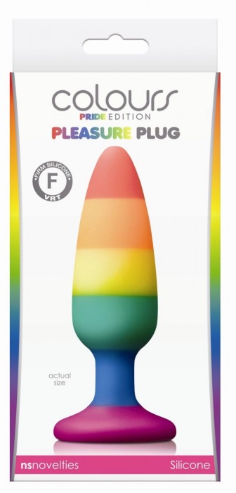 Радужная пробка Colours Pride Edition Pleasure Plug Medium - 13,3 см. - NS Novelties