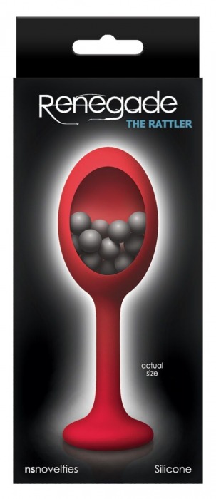 Красная анальная пробка с шариками внутри Rattler - 12,7 см. - NS Novelties
