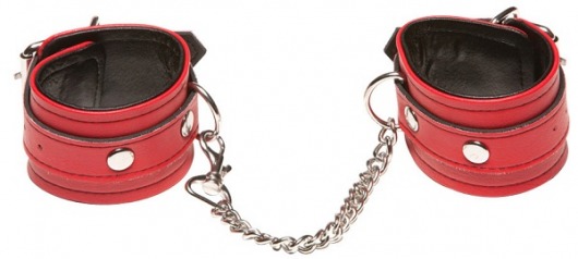 Красные кожаные наручники X-Play - Allure Lingerie - купить с доставкой в Краснодаре