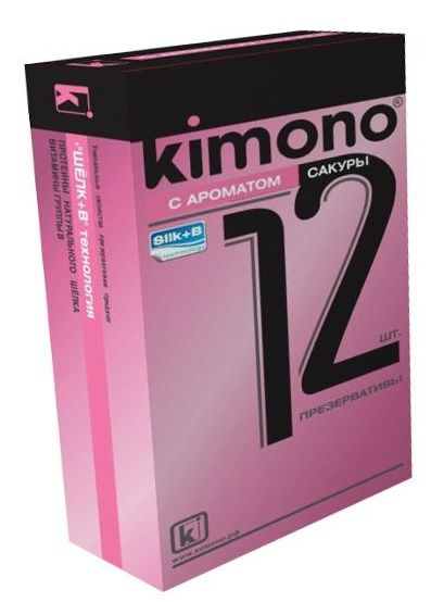 Презервативы KIMONO с ароматом сакуры - 12 шт. - Kimono - купить с доставкой в Краснодаре