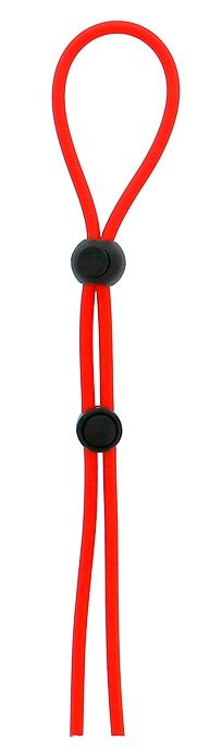 Красное лассо на пенис с двумя бусинами STRETCHY LASSO CAGE - Dream Toys - в Краснодаре купить с доставкой