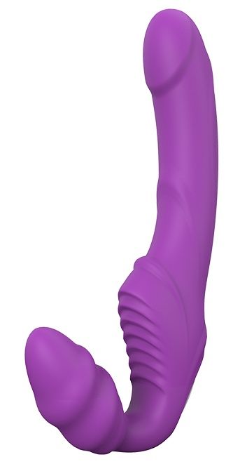 Фиолетовый безремневой вибрострапон DOUBLE DIPPER - Dream Toys - купить с доставкой в Краснодаре