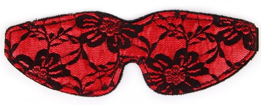 Красная маска на глаза с черным кружевом - Notabu - купить с доставкой в Краснодаре