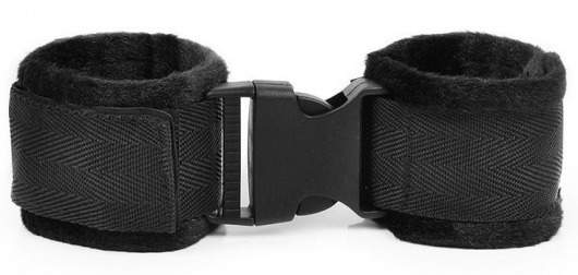 Черные мягкие наручники на липучке - Bior toys - купить с доставкой в Краснодаре