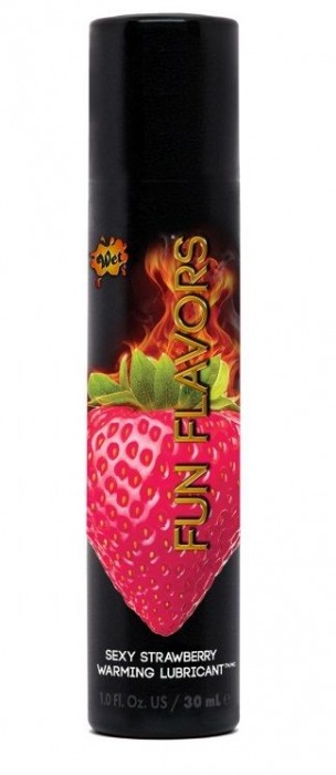 Разогревающий лубрикант Fun Flavors 4-in-1 Sexy Strawberry с ароматом клубники - 30 мл. - Wet International Inc. - купить с доставкой в Краснодаре