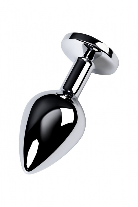 Серебристая конусовидная анальная пробка с голубым кристаллом - 8 см. - ToyFa - купить с доставкой в Краснодаре