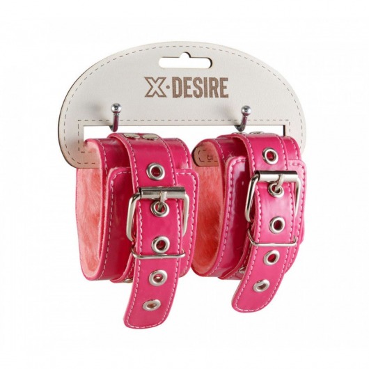 Яркие наручники из искусственной лаковой кожи розового цвета - Sitabella - купить с доставкой в Краснодаре