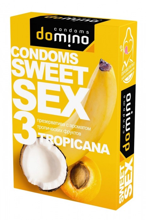 Презервативы для орального секса DOMINO Sweet Sex с ароматом тропических фруктов - 3 шт. - Domino - купить с доставкой в Краснодаре