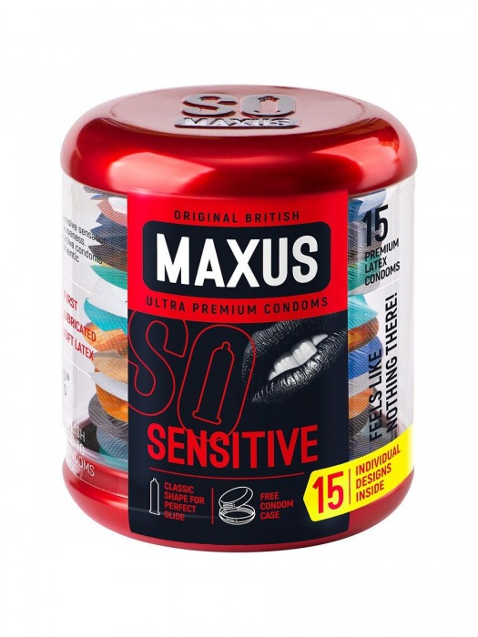 Ультратонкие презервативы в металлическом кейсе MAXUS Sensitive - 15 шт. - Maxus - купить с доставкой в Краснодаре