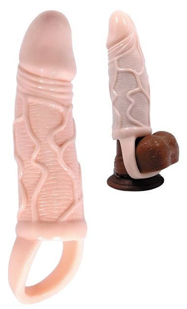 Телесная насадка с петлей для мошонки Sex Expert - Bior toys - в Краснодаре купить с доставкой